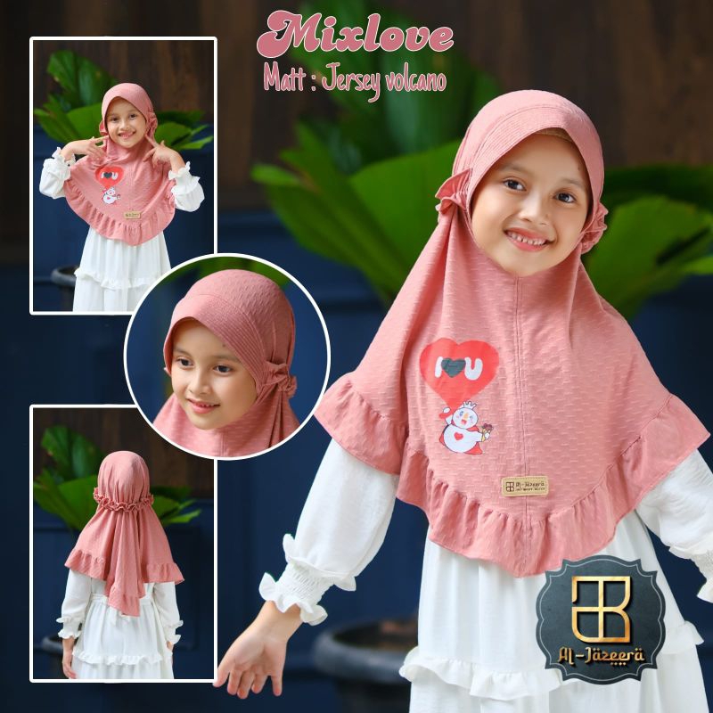 Hijab Instan Aljazeera Mixlove Kerudung Jersey Anak Tali Karet belakang Jilbab Jeblus Viral