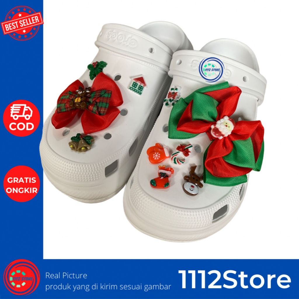 1112 Store Jibbitz crocs hiasan sendal sepatu dan tas wanita edisi christmas