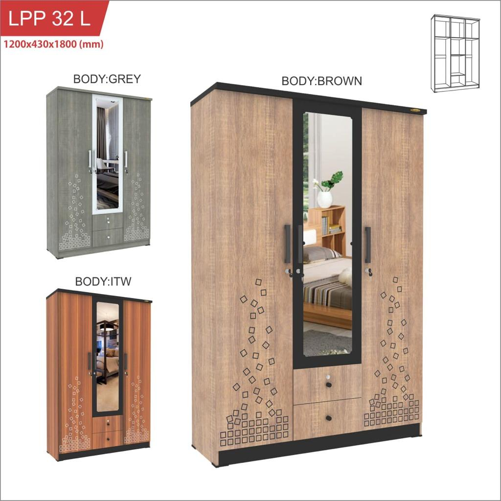 Lemari Pakaian / Lemari Kaca / Romaro LPP 32 L / Romaro LPP 22 L