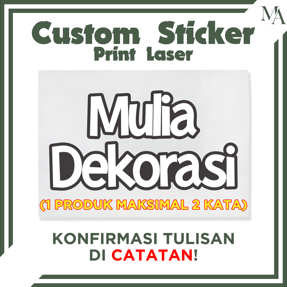 

Custom Nama Stiker Dinding Ultah Kastem Sticker per 2 Kata A3 Dekorasi Ulang Tahun Aqiqah Lamaran Nikahan