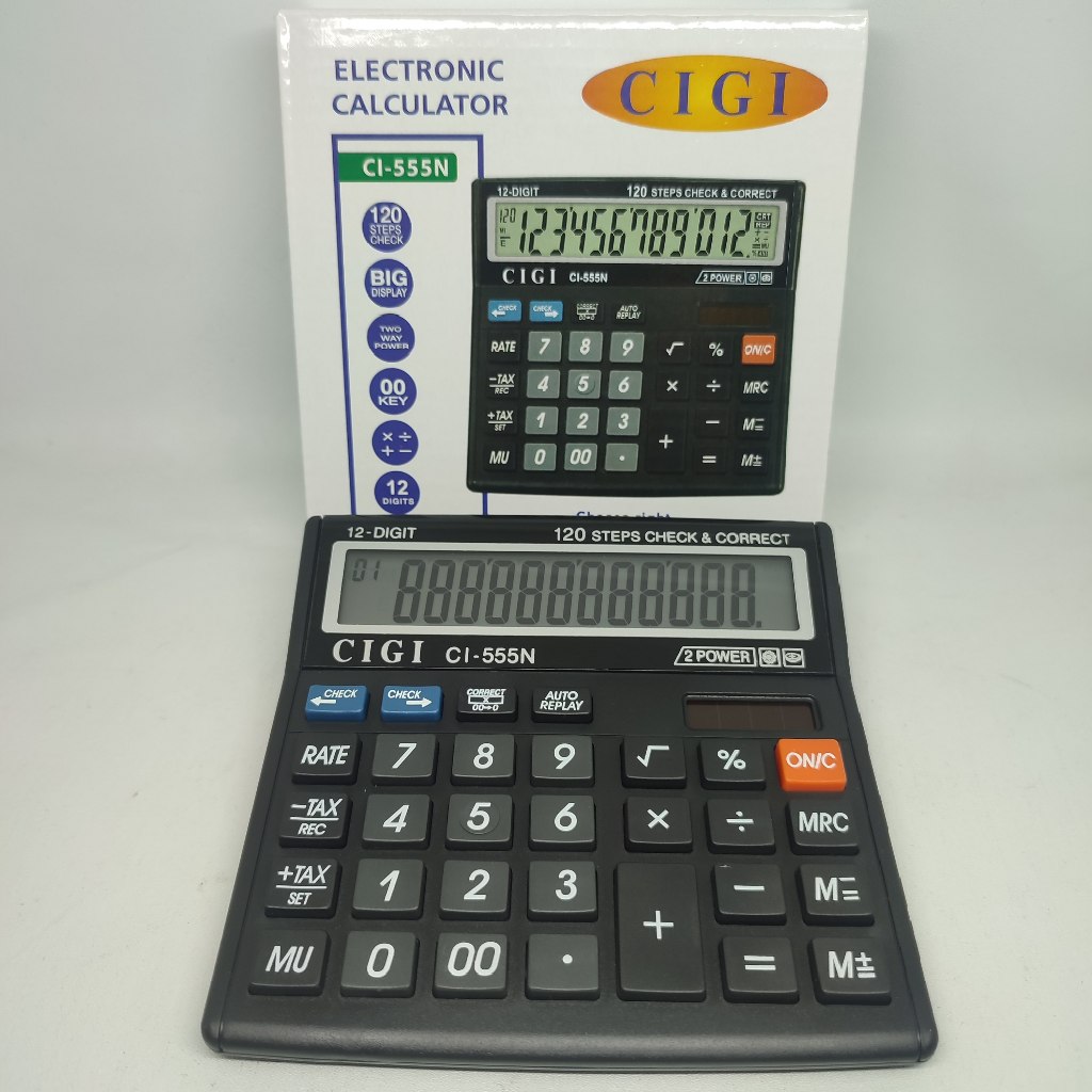 

Calculator CIGI CI-555N | Kalkulator 12 Digit | Kalkulator Dagang, Kasir