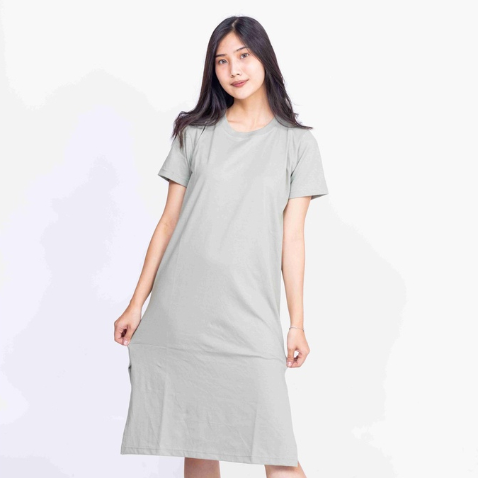 SF Mini Dress Katun Polos Sage Wanita/Kaos Polos/Katun Premium/SOUTH FORMED