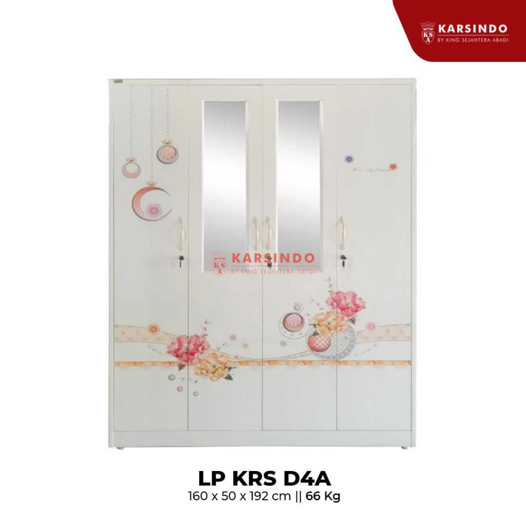 LEMARI PAKAIAN IMPORT BESI 4 PINTU / LEMARI BAJU IMPOR BAHAN PLAT BESI 4 PINTU