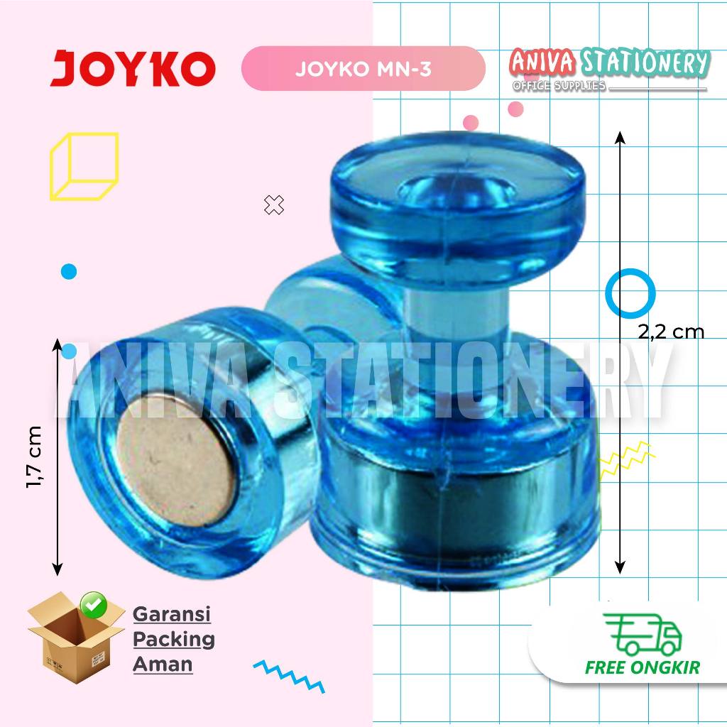 

JOYKO MAGNET NEODYMIUM SERBAGUNA BESI BERANI WHITEBOARD MAGNET MN-3