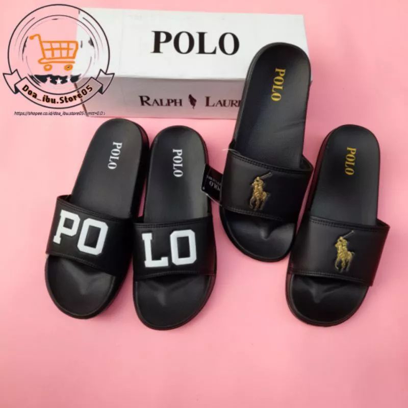 Sandal Slide Polo Pria Wanita | Sandal Slop Polo | Sandal Slip On Polo Pria Wanita | Sendal Selop Po