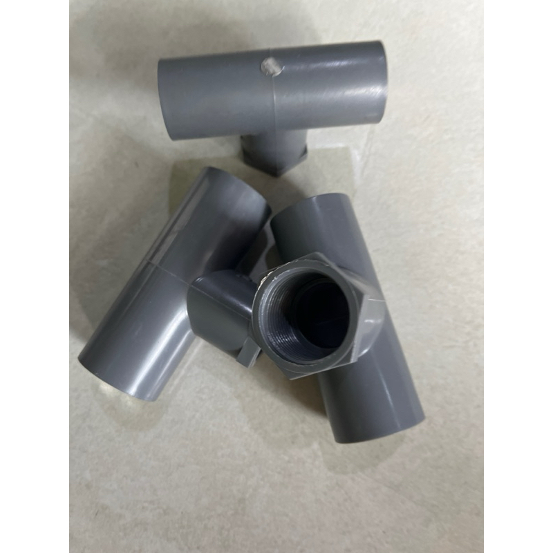 Tee Pipa Tee Drat Sambungan Pipa PVC Paralon Fitting