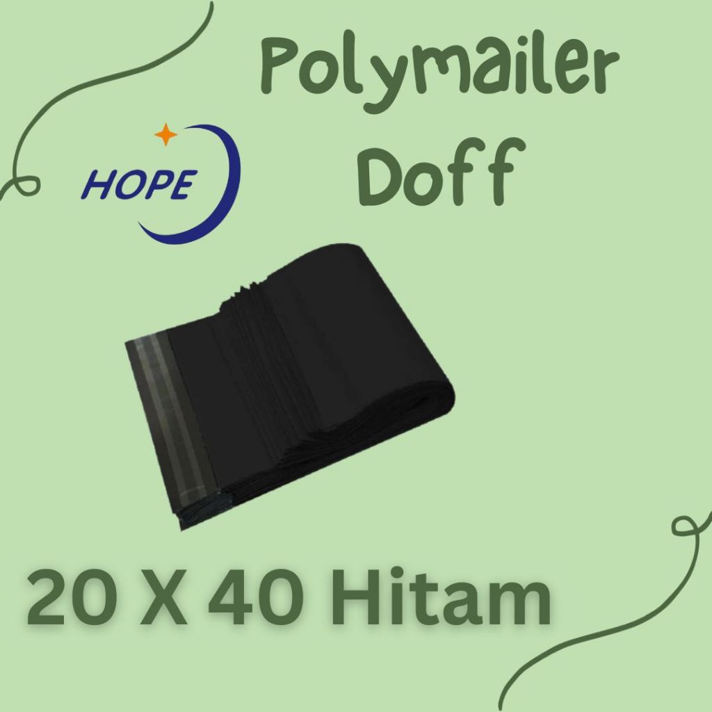 

Kantong Plastik Packing / Polymailer / Plastik Olshop Hitam D bahan HDPE 20 X 40 DOFF