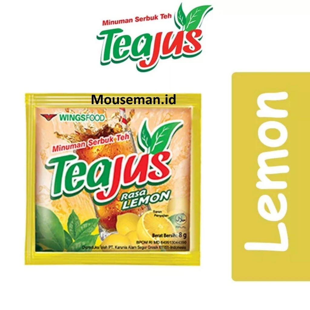 

Minuman Serbuk Teh instan TEA JUS Rasa LEMON Sachet Teajus 8gr