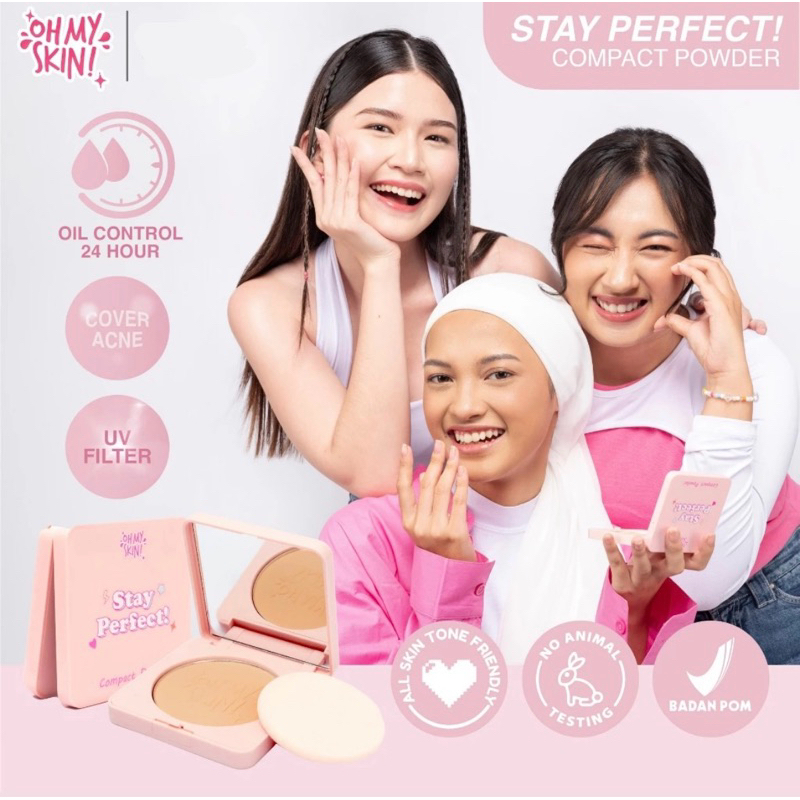Stay Perfect Compact Powder Ohmyskin| Bedak Ohmyski | bedak Padat Ohmyskin