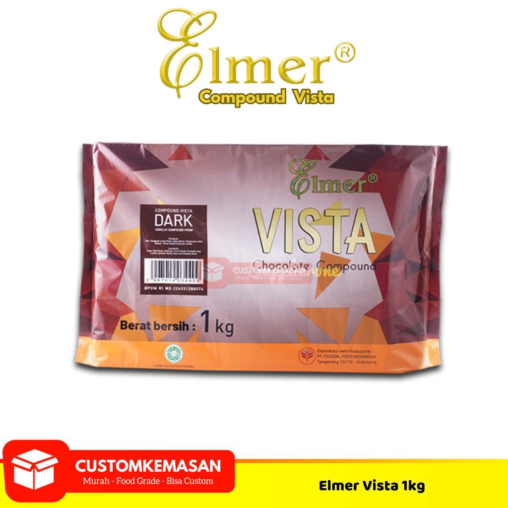 

Elmer Compound Dark Chocolate 1Kg / Elmer Compound Classic Dark 1kg / Cokelat Batangan Elmer