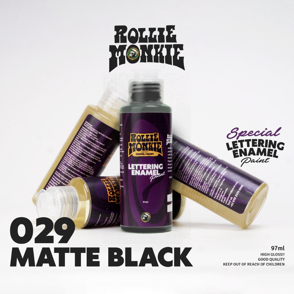 

RollieMonkie Lettering Enamel Paint (oilbased) 029 Black Matte