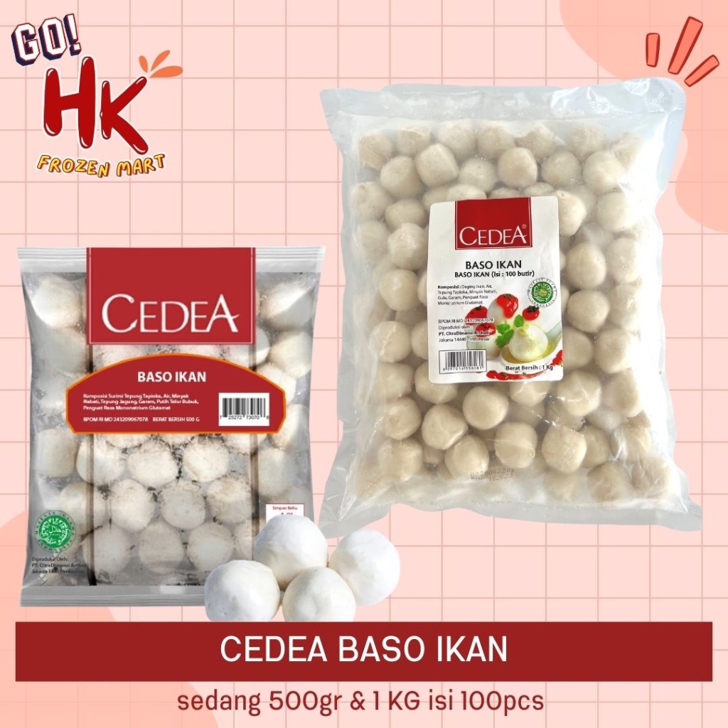 

Cedea Baso Ikan Sedang 500gr & 1 KG isi 100 butir | bakso fish ball premium shifudo HK Frozen Mart