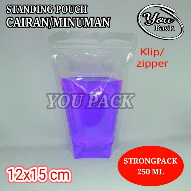 STANDING POUCH CAIRAN-MINUMAN STRONGPACK 250 ML ZIPPER KPACK