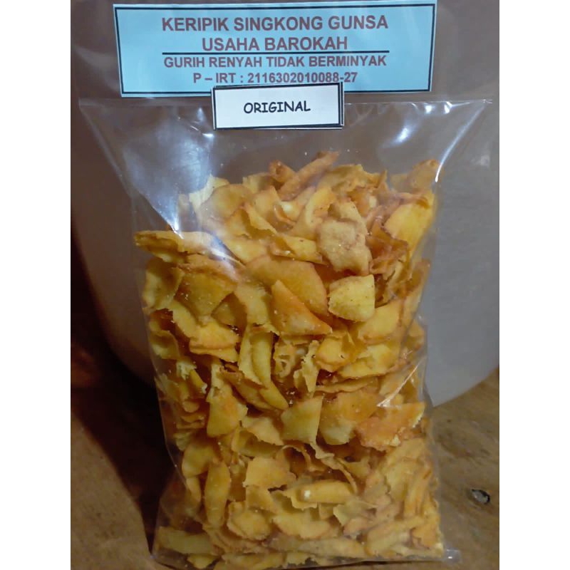 

Keripik singkong Gunsa, keripik gurih renyah tidak berminyak, keripik singkong kotabaru