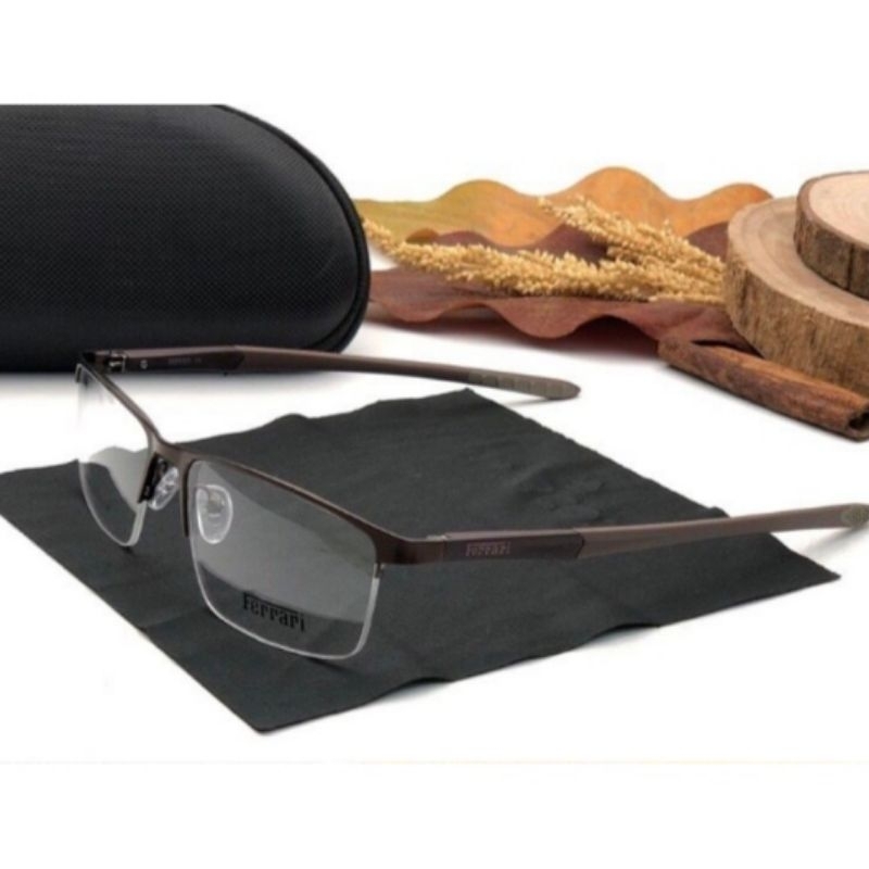 frame kacamata pria scuderia ferrari 8514 kacamata metal half rims