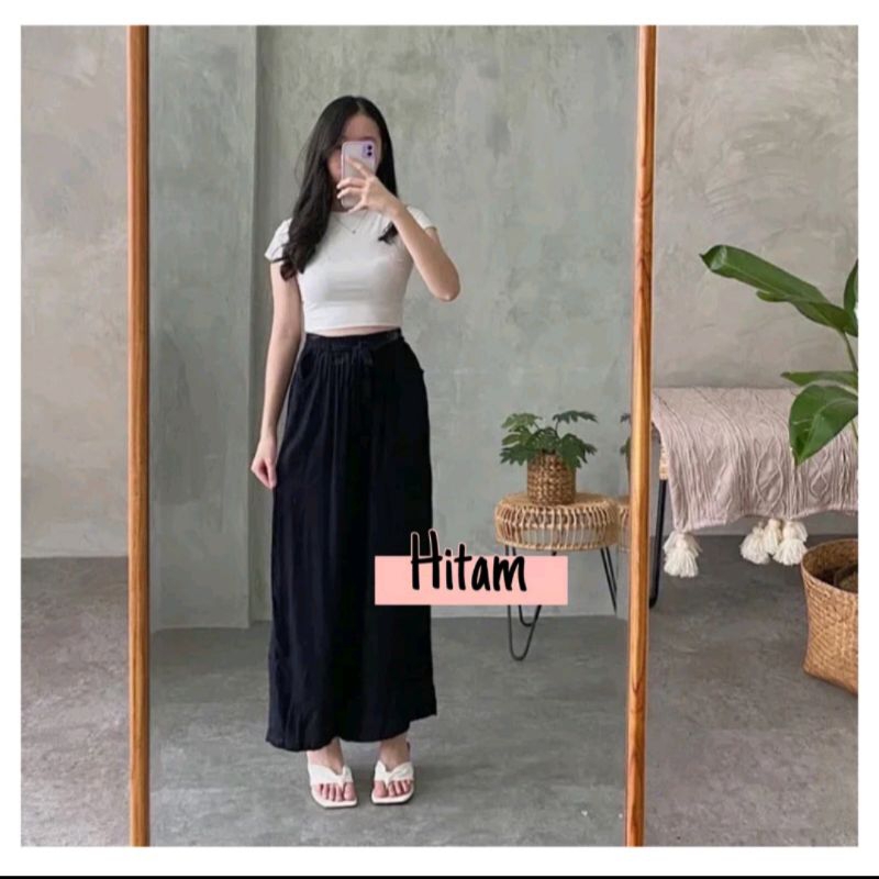 CELANA WANITA KULOT RAYON POLOS FLOWY || KULOT || KULOT RAYON