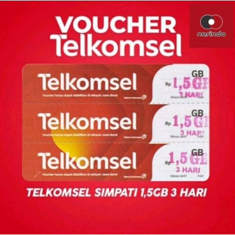 Voucher Telkomsel 1.5 gb