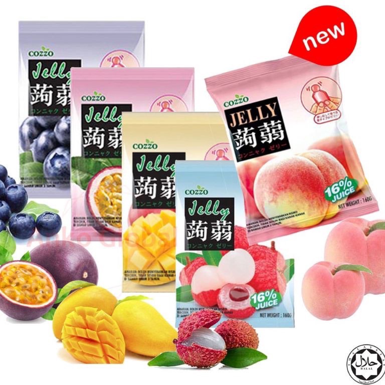 

9Q5460 Cozzo Jelly Zero Fat Konnyaku Jelly Pouch 蒟蒻 160g Cemilan Jelly 8162