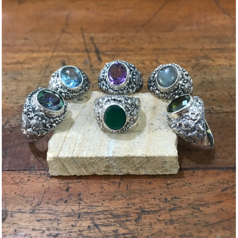 cincin perak pria design mewah klasik khas bali