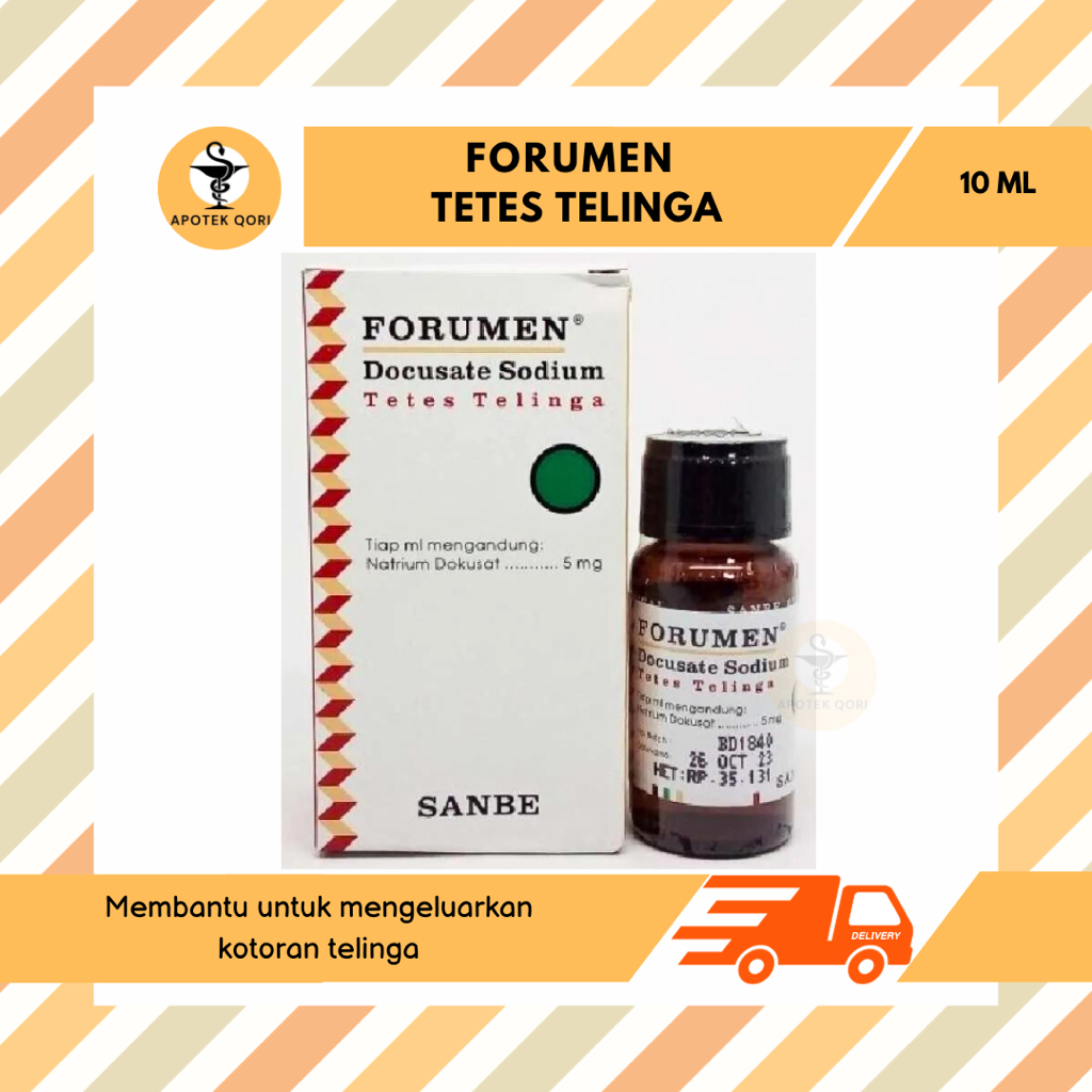 FORUMEN TETES TELINGA 10 ML/MELUNAKKAN KOTORAN TELINGA