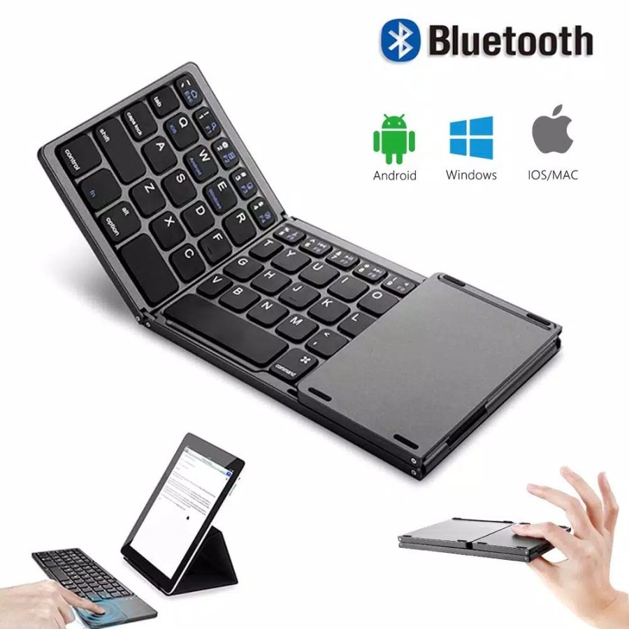 Laksita60- Foldable Wireless bluetooth Keyboard 3 Layers with Touchpad, Keyboard Lipat