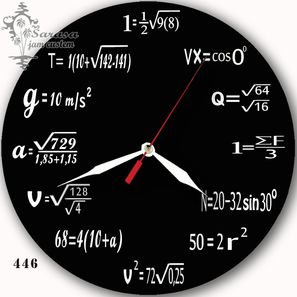 JAM DINDING CUSTOM 446 RUMUS MATEMATIKA