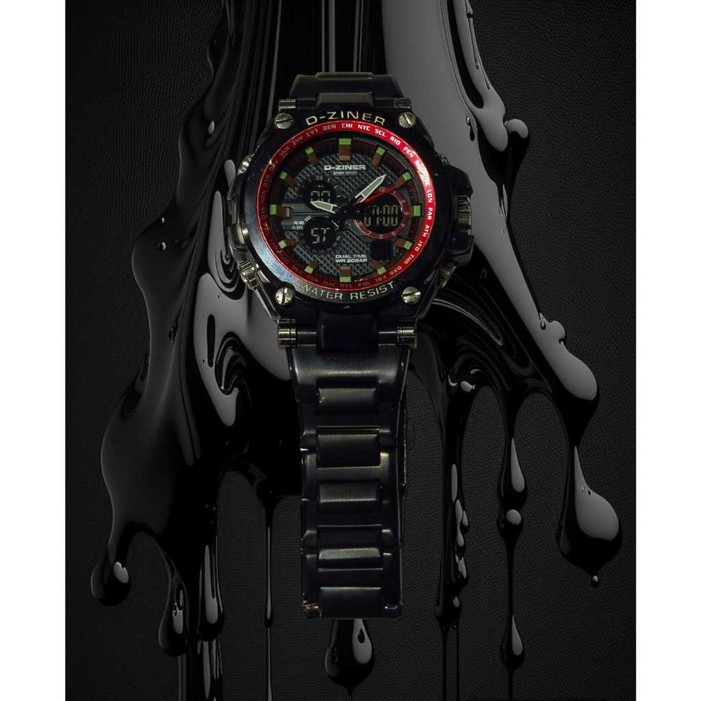 JAM TANGAN PRIA DZINER 8107 RANTAI STAENLESS STELL