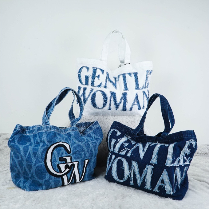 GENTLE WOMAN tote bag DENIM TAS CANVAS GENTLEWOMAN jeans AUTHENTIC ORIGINAL BANGKOK READY STOCK WITH