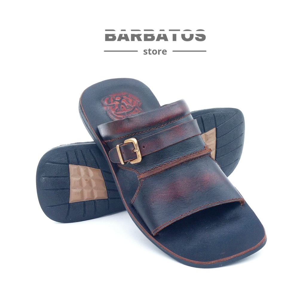Sigma x Barbatos Sandal Kulit Pria Sandal Kokop Kulit Sandal Pria Kekinian Sandal Kokop Ring Kulit