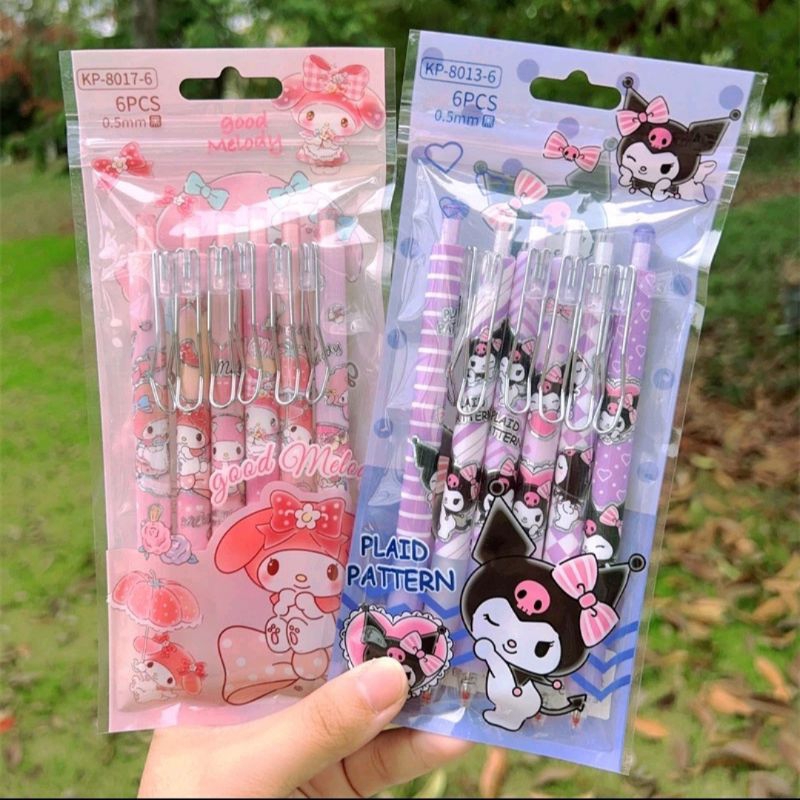 

Pena Bolpoint Karakter isi 6 pcs / Pen atk sekolah kantor Fancy Stippa