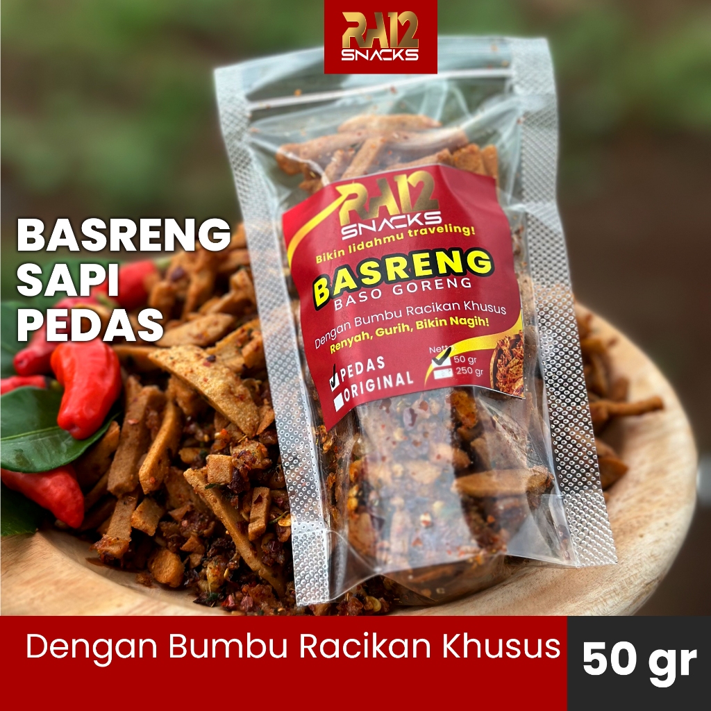 

Basreng Sapi Pedas Ra12 Snacks 50 gram Baso Goreng Enak Cemilan Kekinian Makanan Ringan Dengan Bumbu Racikan Daun Jeruk Renyah Gurih