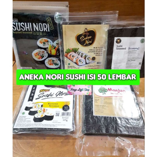 

COD Nori sushi 50 lembar manjun tokinori sakao sushi nori halal murah kimbap bento onigiri seaweed rumput laut gimbap Terupdate