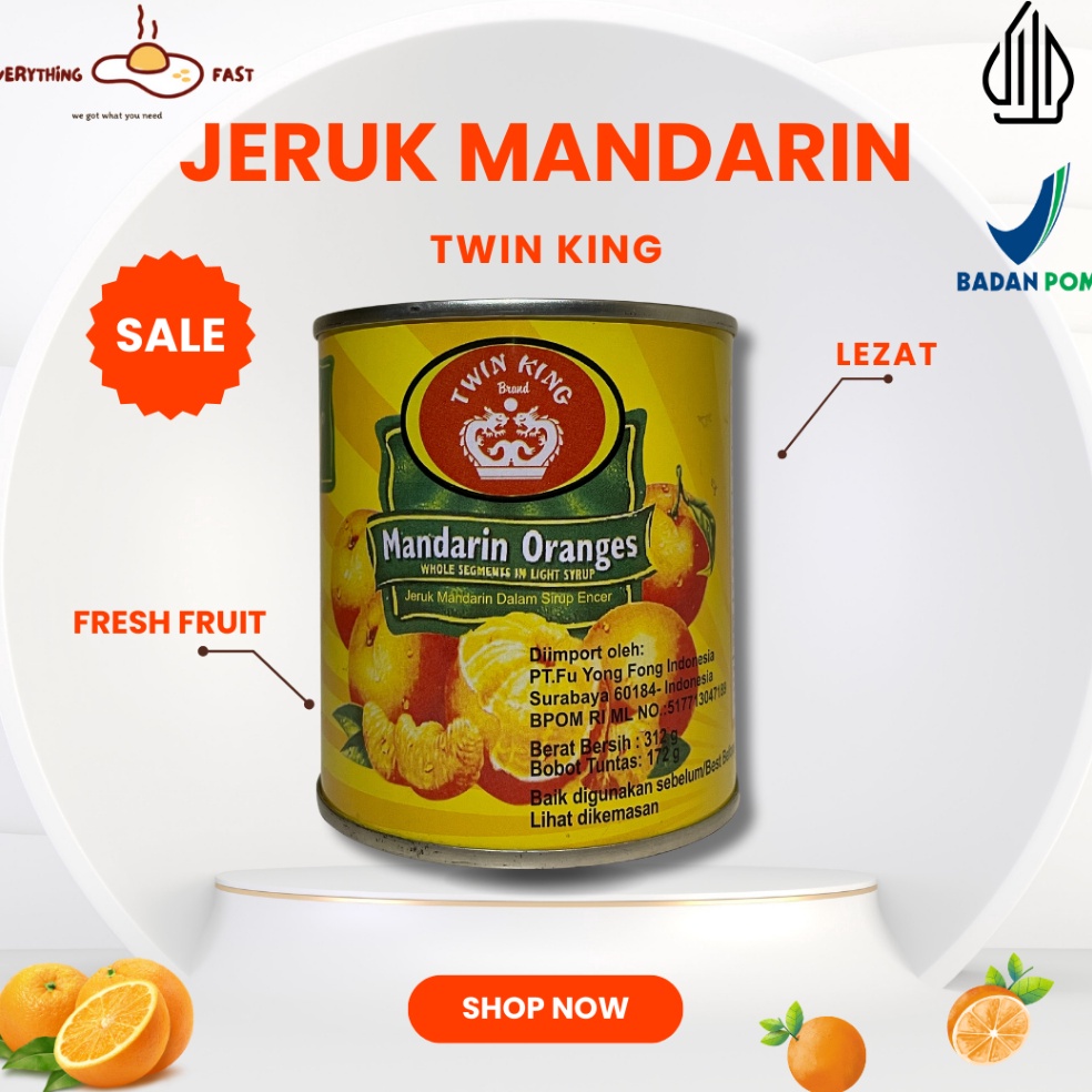 

CUCI GUDANG - Jeruk Mandarin Kaleng TWIN KING m96bm