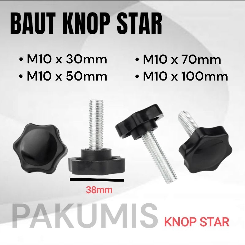 BAUT KNOP BAUT KNOB STAR M10 KNOB STAR KUNCI M10