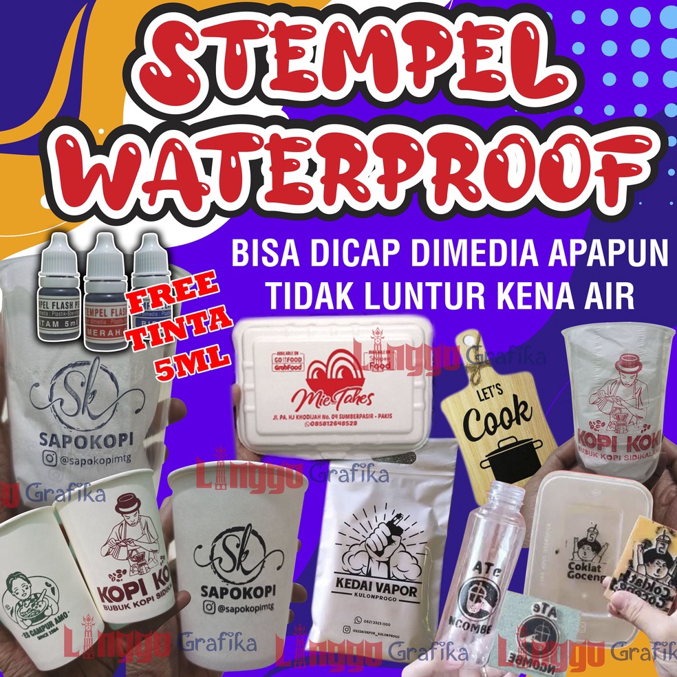 

Kirim Sek@rang Stempel Plastik | Cup Gelas | Sterofoam | Mika | Kayu | Polymailer | Standing Pouch Tinta Permanen Waterproof [286]