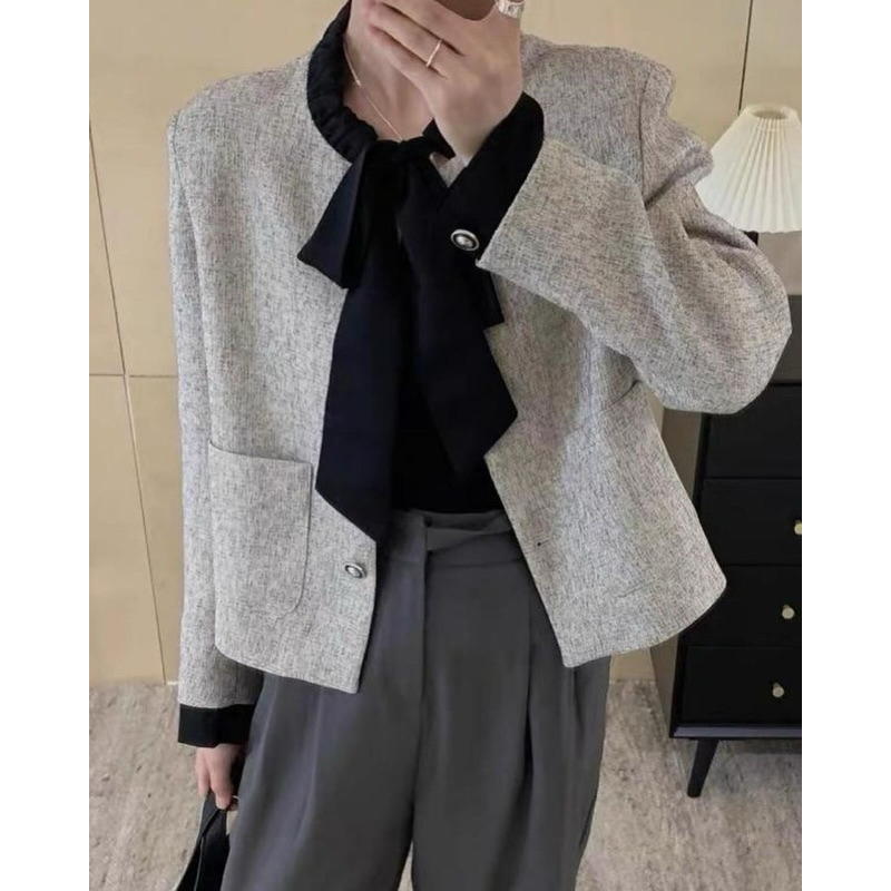 Carmine Tweed blazer | Atasan Wanita Bahan Tweed Premium