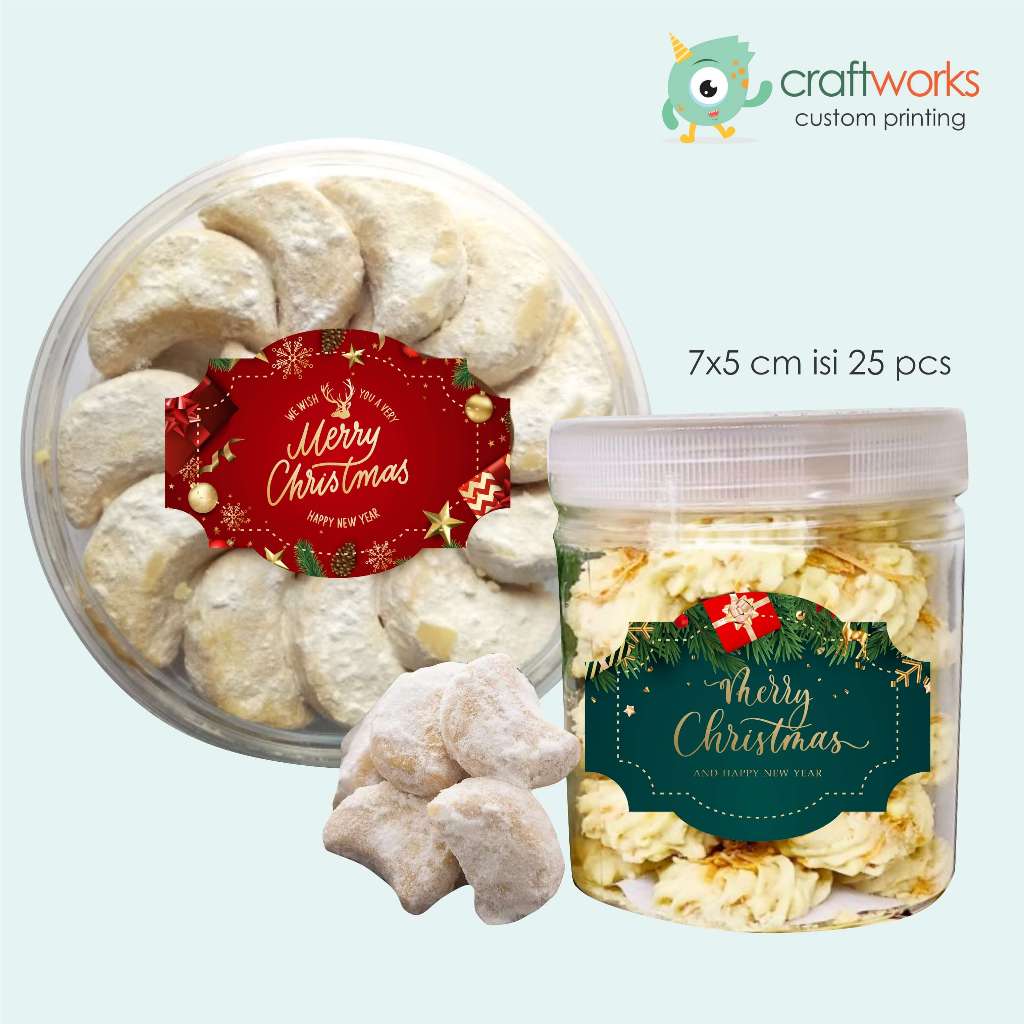 

STICKER SHAPE NATAL TOPLES KUE KERING / KOTAK MAKANAN / THINWALL - 7 x 5 cm ISI 25 PCS