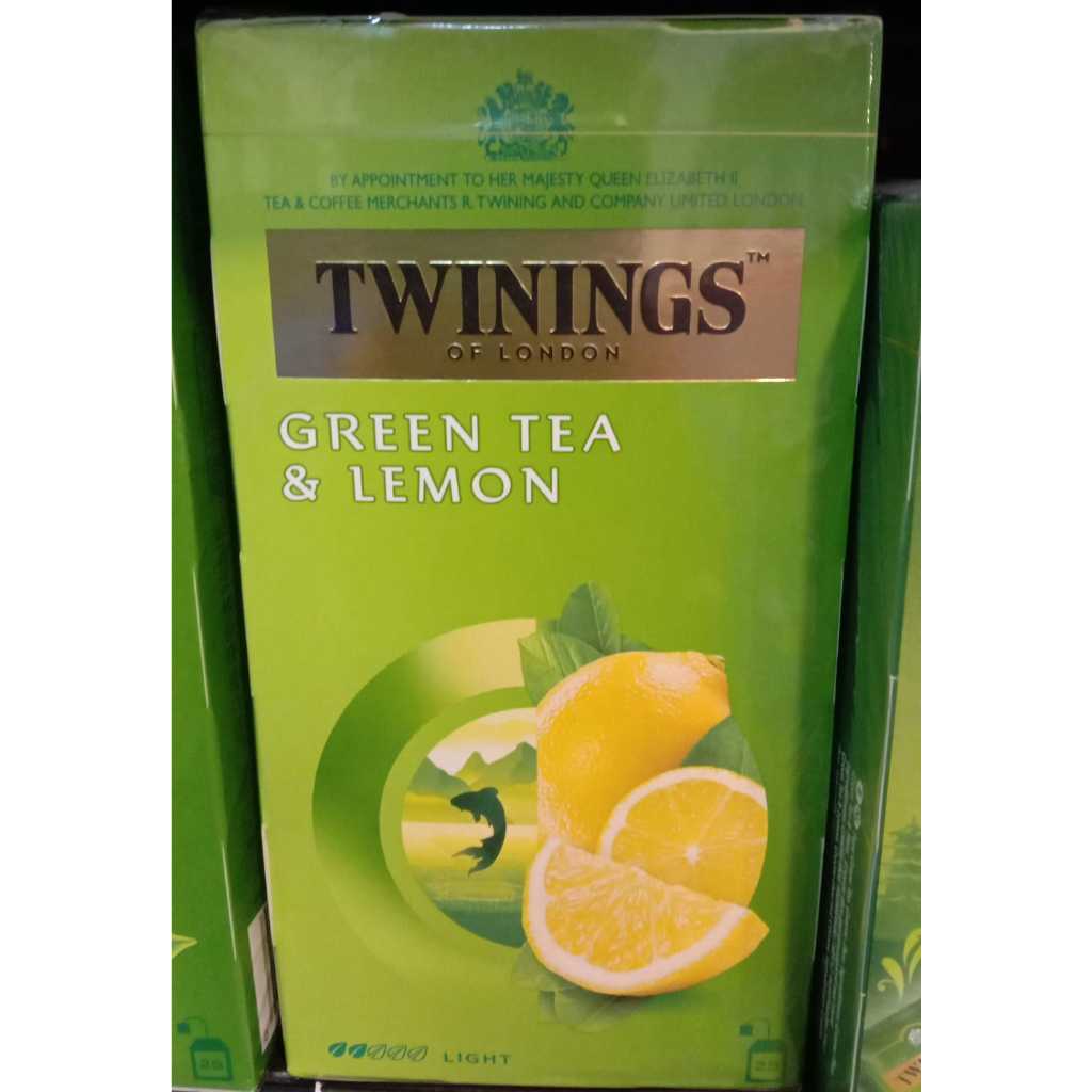 

TWININGS GREEN TEA & LEMON 25 TEA BAGS / TEH HIJAUU DENGAN LEMON