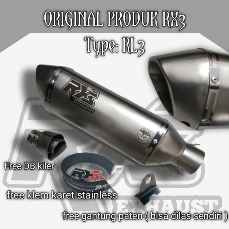 Silincer Knalpot Racing Original RX3 Exhaust RL3 Sandblas Vapour