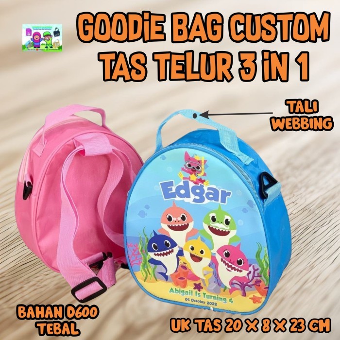 Tas Telur Custom / Tas Telur Anak / Tas Ultah Anak / Tas Souvenir Ulang Tahun / Model Tas Telur Baha