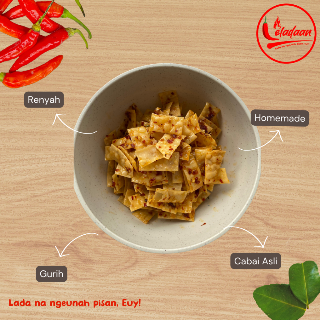 

LELADAAN - Cemilan Pedas Cemilan Gurih Pangsit Goreng Kering - 335gr