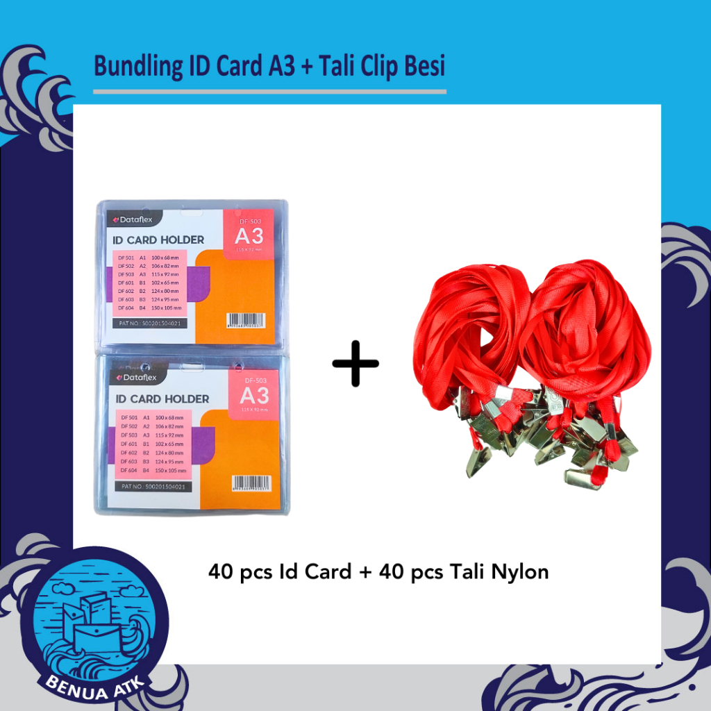 

BUNDLING ID Card Holder A3 + Tali Nylon Clip Besi - NYL