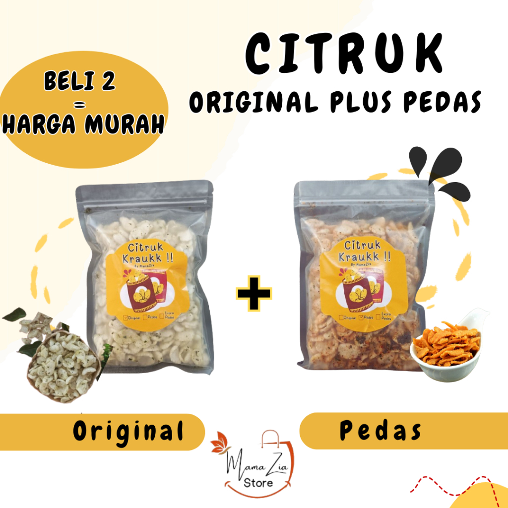 

Citruk Daun Jeruk Ori + Pedas [Paket 2 Pcs] - Citruk Kraukk