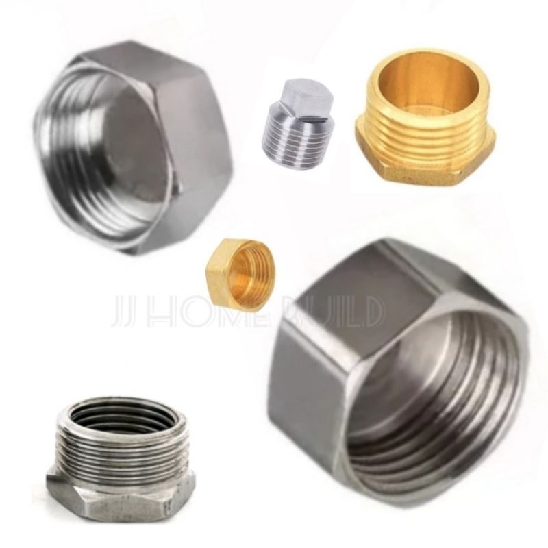 Tutup Dop Drat Dalam/Luar 1/2" Bahan Kuningan TEBAL