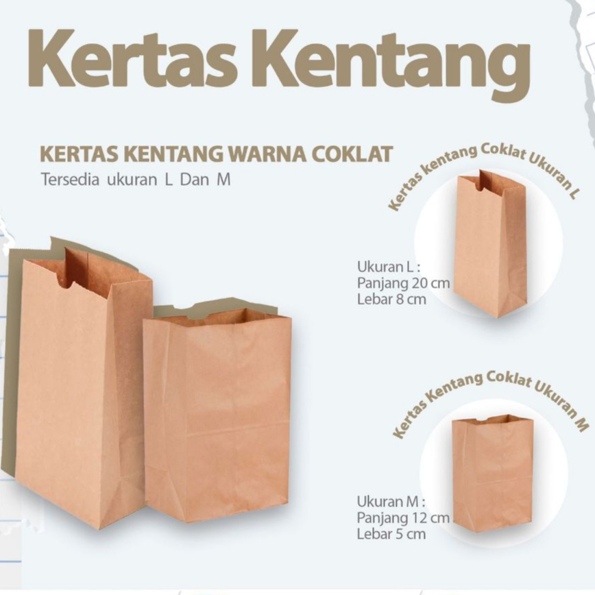 

Kertas Kentang Goreng Warna Coklat 100 pcs / Kertas Ayam Pop / Kantong Paperbag