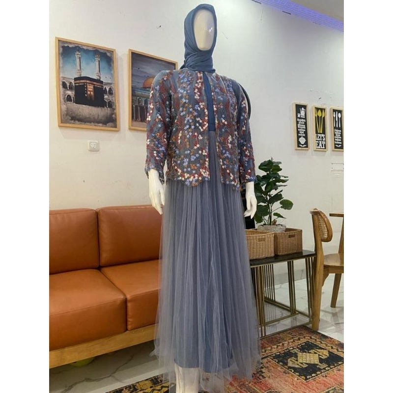 Gamis Pesta Tulle gradasi Gaun Pesta
