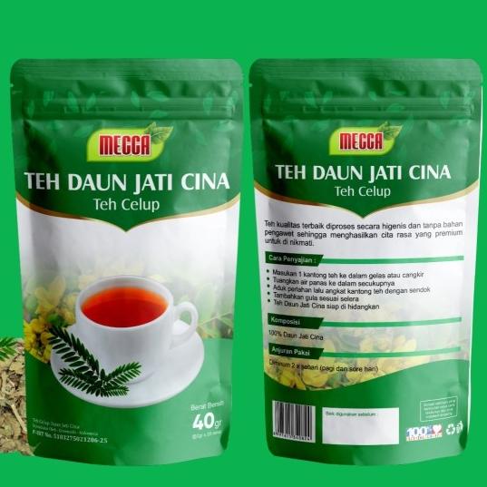 

TEH CELUP DAUN JATI CINA MECCA ISI 20pcs 40gr