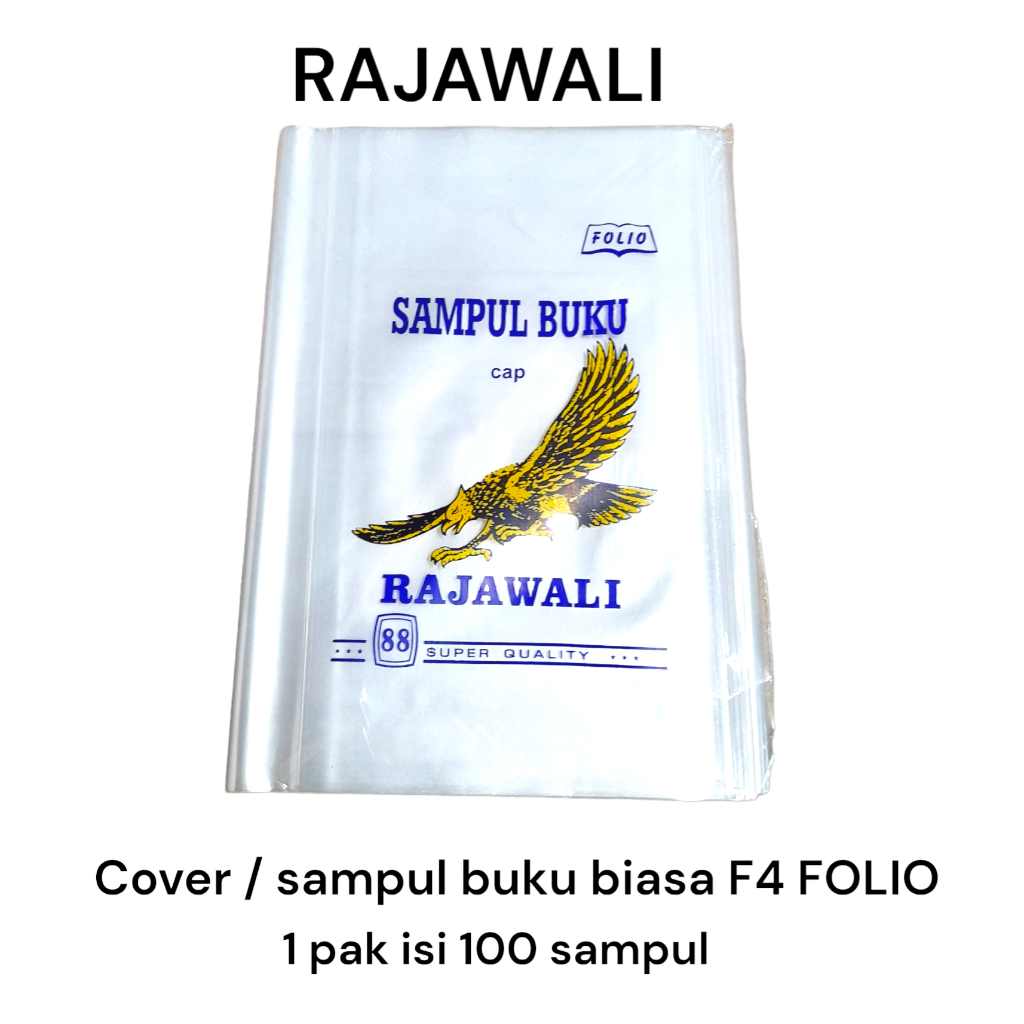 

(isi 100) Rajawali Sampul buku plastik clear transparan Diktat kwarto F4 Folio LKS Boxy