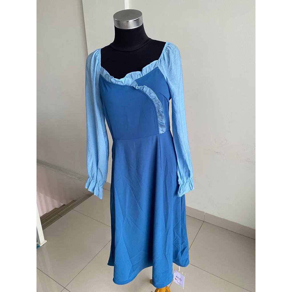 GAUN DRESS LENGAN PANJANG WANITA PARTY ,OFFICE