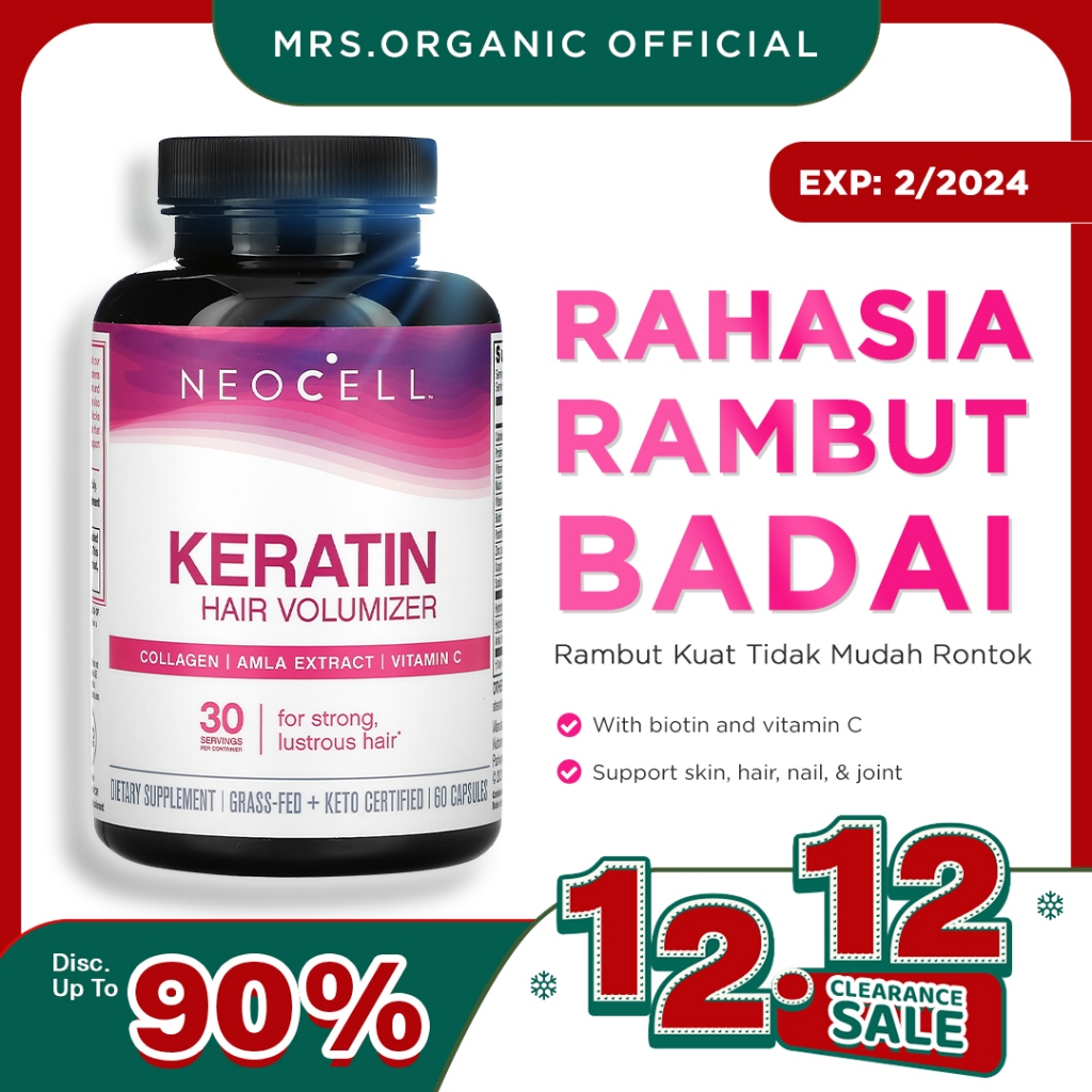 NEOCELL Keratin Hair Volumizer 60 Capsules - penumbuh rambut rontok